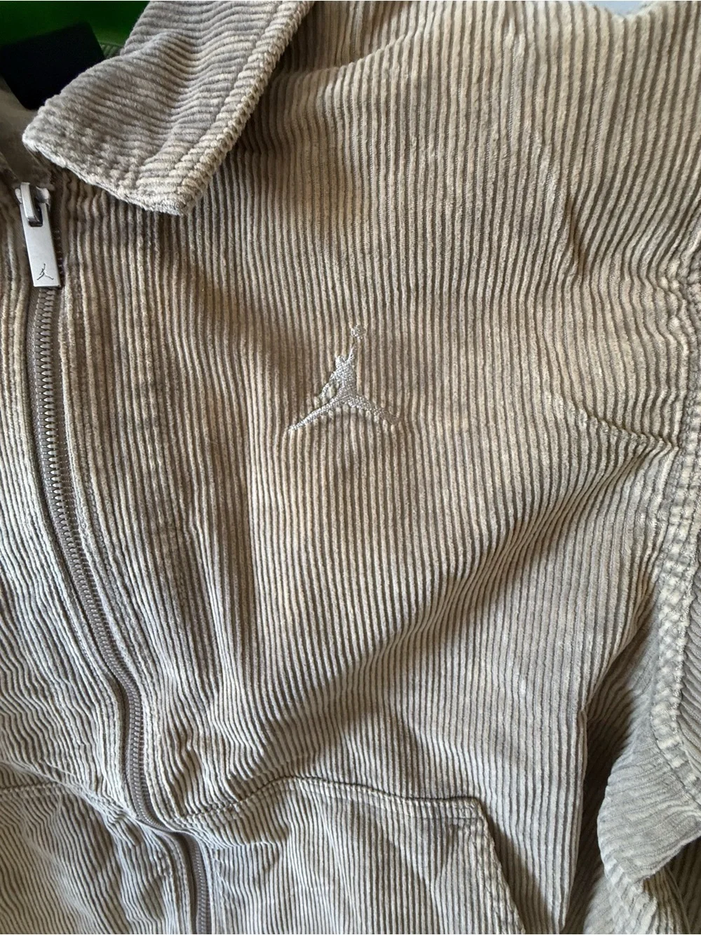 Jordan Men's Corduroy Accessory in Tan with Silver Jumpman Zipper